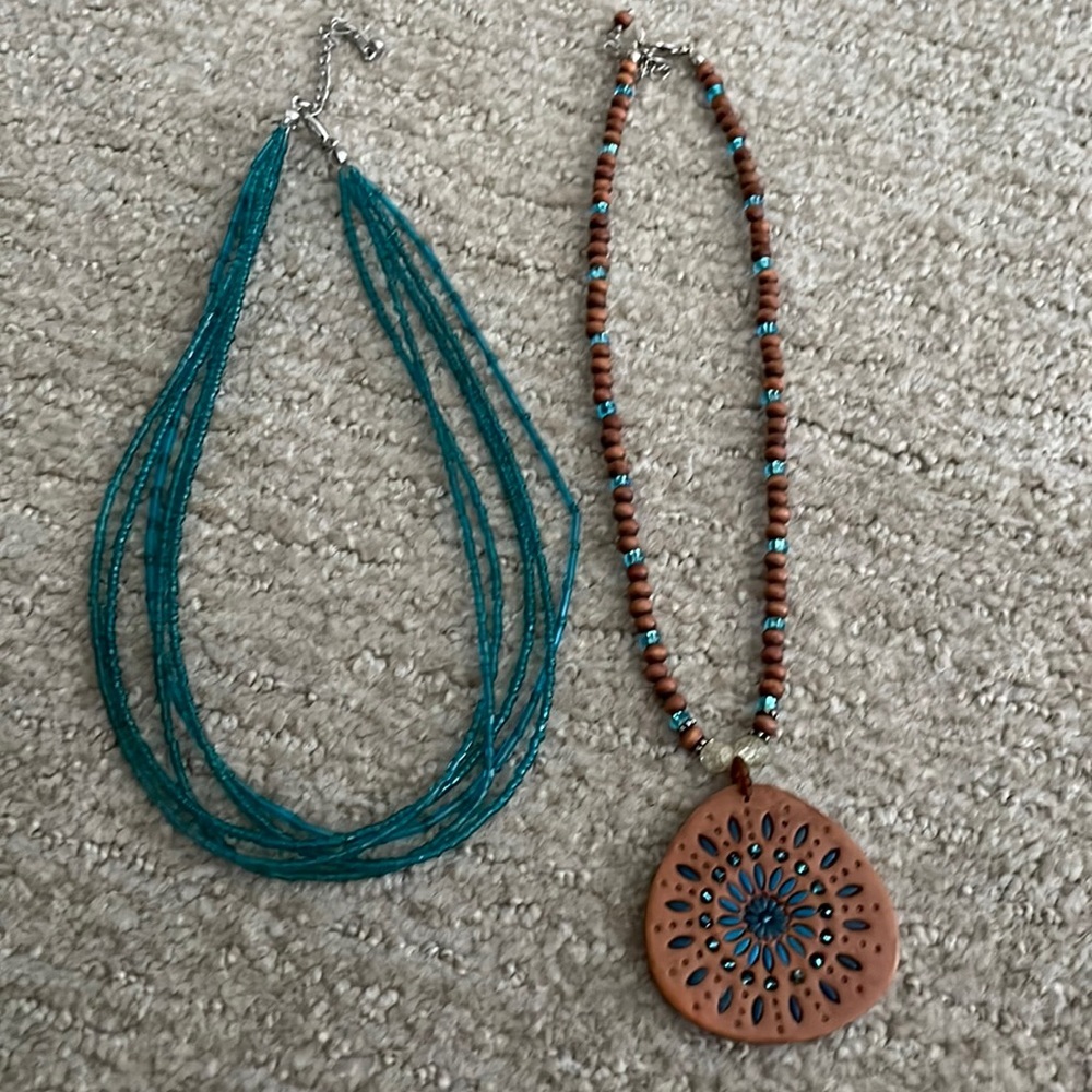 LEATHER and beaded necklaces